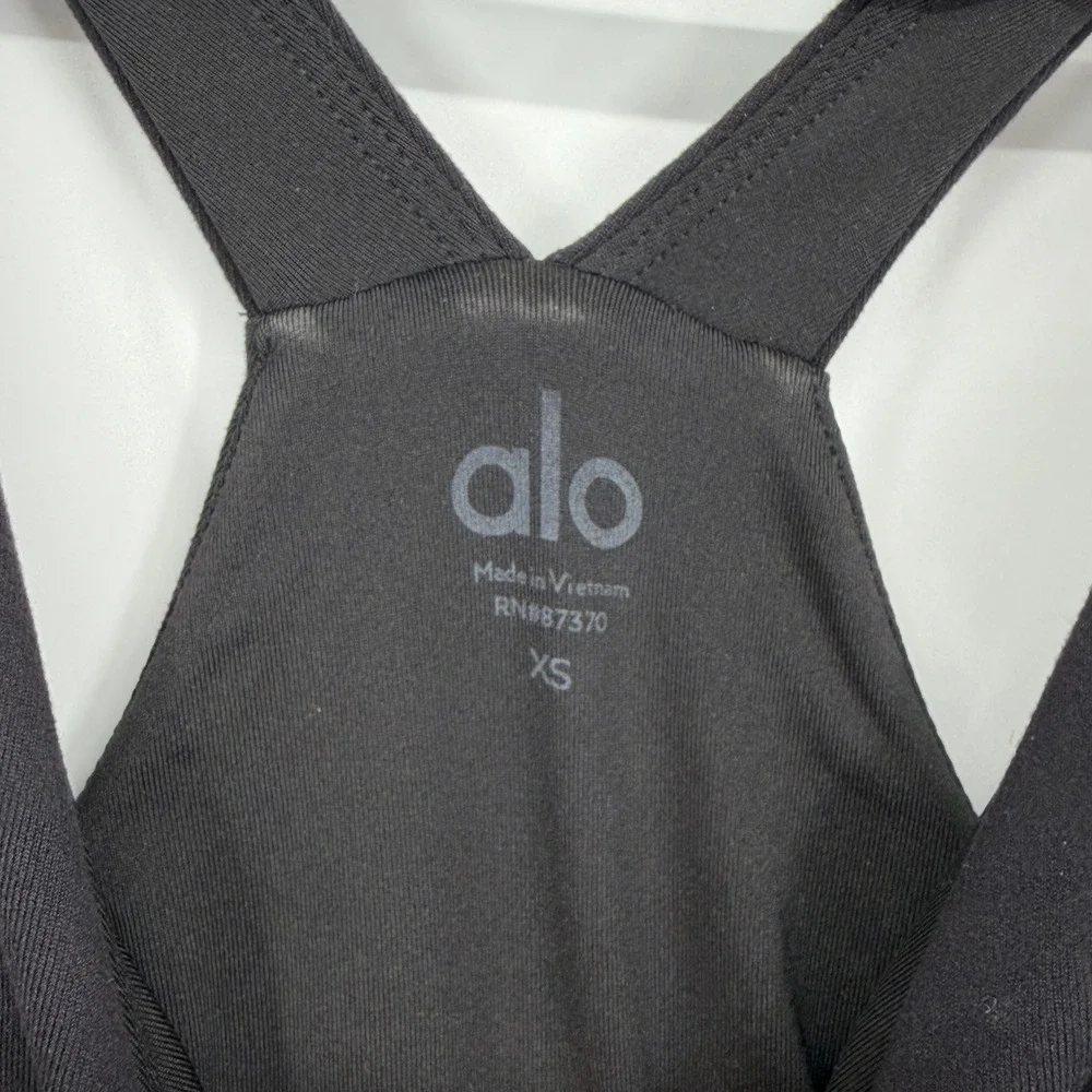 Alo Yoga Black Strappy Racerback Athletic Mini Dress Women's XS